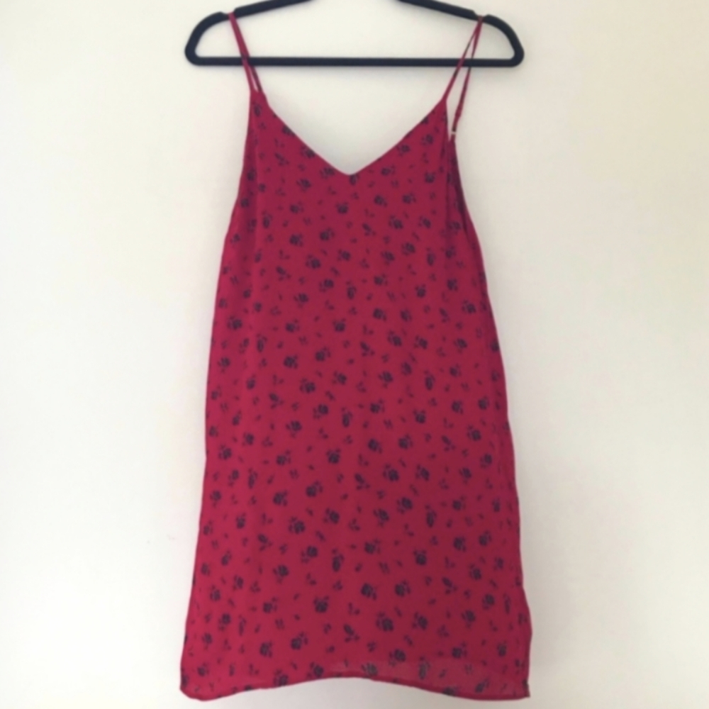 🌹 Last chance!! Reformation red floral slip-on mini dress with floral print - Picture 4 of 8